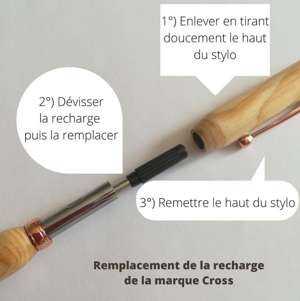 Stylo bille rechargeable - Bordeaux mat et bois d'if--9996728437178